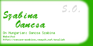 szabina oancsa business card